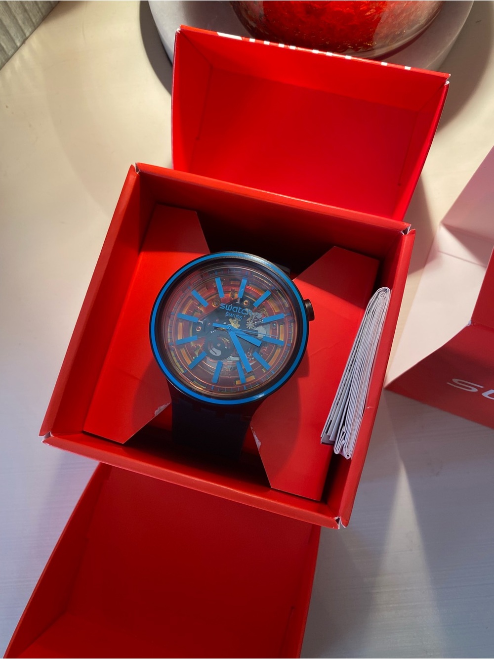 Swatch Black Watch with Blue Accents